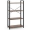 Rustic Brown 4-Tier Bookshelf with Heavy Duty Metal Frame Perfect for Any Room